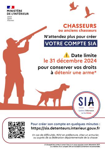 SIA DECLARATION ARMES CHASSEURS ET TIREUR SPORTIFS